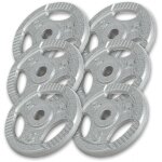 Disque musculation fonte 30 / 31 mm ou 50 / 51 mm avec poignes argent / 30mm / set 30 kg (6x5 kg) gorilla ...