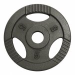 Disque musculation fonte 30 / 31 mm ou 50 / 51 mm avec poignes argent / 50 mm / 5 kg gorilla sports