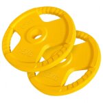 Disque olympique en caoutchouc avec poignes 50 / 51mm set 30kg (2x15kg) gorilla sports