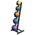 Lot de 5 m�decines ball avec rack de rangement gorilla sports