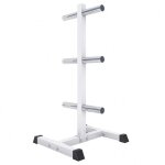 Rack de rangement pour disques olympiques 50 / 51 mm blanc gorilla sports