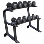 Rack de rangement pour haltres courts jeu d'haltres en caoutchouc 90 kg gorilla sports