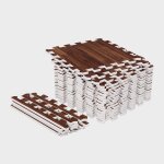 Set de dalles de protection (30x30cm) aspect bois fonc� gorilla sports