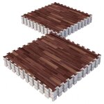 Set de dalles de sol musculation - 16 pices aspect bois fonc gorilla sports