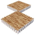 Set de dalles de sol musculation - 16 pices aspect bois gorilla sports