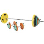 Set d halt�res en caoutchouc 100 kg verrouillage par ressort gorilla sports