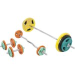 Set d halt�res en caoutchouc 108 kg avec stop - disques collier en �toile gorilla sports