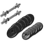 Set d haltres courts en caoutchouc avec stop disques en toile 27, 5 kg gorilla sports