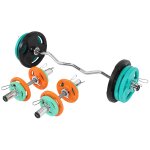Set d'halt�res olympiques en caoutchouc avec poign�es 75 kg gorilla sports