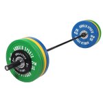 Set d'haltres olympiques pour professionnels avec disques bumper 140 kg gorilla sports