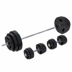 Set de barres d'halt�re avec disques de poids ensemble complet 100 kg gorilla sports