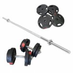 Set de barres d'halt�re avec disques de poids ensemble complet 60 kg gorilla sports