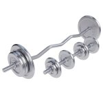Set d halt�res sz - curl chrom�s 70 kg gorilla sports