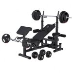 Stations de musculation universelle avec set d'haltres en plastique 100 kg noir gorilla sports