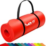 Tapis gymnastique 190 x 100 x 1. 5 cm / rouge movit