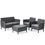 Allibert jeu de canap�s de jardin 8 pcs salemo graphite 236629