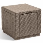 Allibert pouf de rangement cube cappuccino 228749