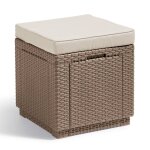 Allibert pouf de rangement cube cappuccino