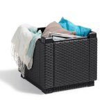 Allibert pouf de rangement cube graphite 213785