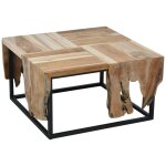 Ambiance table d'appoint teck 65x65x35 cm