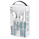 Amefa set de coutellerie 24 pcs eclat bleu ptrole mtallique