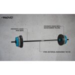 Avento ensemble d'haltre rglable 20 kg noir, bleu et gris