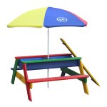 Axi table de pique - nique � sable et eau et parasol nick arc - en - ciel
