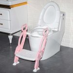 Baninni si�ge de toilette avec �chelle bravo rose