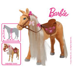 Barbie cheval jouet tawny avec son 81 cm beige et marron
