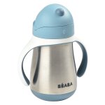 Beaba gobelet  paille acier inoxydable 250 ml bleu