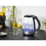 Bestron bouilloire numrique awk780g bleu 2200 w 1, 7 l verre