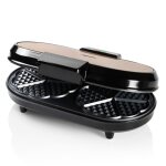 Bestron gaufrier double forme de c?ur adwm730co 1200 w noir et cuivre