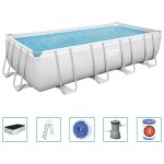 Bestway ensemble de piscine power steel rectangulaire 488x244x122 cm