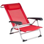 Bo - camp chaise de plage aluminium rouge