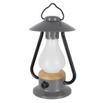 Bo - camp lanterne  led woolton gris et marron