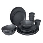 Bo - camp vaisselle 16 pcs hoxton mélamine gris foncé Bo - camp vaisselle 16 pcs hoxton mélamine gris foncé