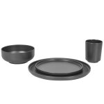 Bo - camp vaisselle 16 pcs patom mlamine anthracite