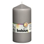 Bolsius bougies pilier 8 pcs 130x68 mm gris chaud