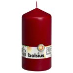 Bolsius bougies pilier 8 pcs 150x78 mm rouge bordeaux