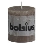 Bolsius bougie pilier rustique 80 x 68 mm marron clair 6 pcs