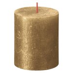 Bolsius bougies pilier rustiques shimmer 4 pcs 80x68 mm dor