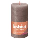 Bolsius bougies pilier rustiques shine 4 pcs 130x68 mm taupe rustique