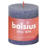 Bolsius bougies pilier rustiques shine 4 pcs 80x68 mm bleu crpuscule