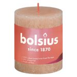 Bolsius bougies pilier rustiques shine 4 pcs 80x68 mm rose brumeux