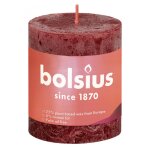 Bolsius bougies pilier rustiques shine 4 pcs 80x68 mm rouge velours
