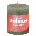 Bolsius bougies pilier rustiques shine 4 pcs 80x68 mm vert olive