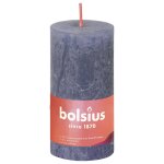 Bolsius bougies pilier rustiques shine 8 pcs 100x50 mm bleu cr�puscule