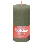 Bolsius bougies pilier rustiques shine 8 pcs 100x50 mm vert olive