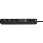 Brennenstuhl rallonge  6 prises eco - line connexion wifi noir 1, 5 m