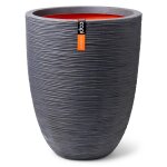 Capi pot � fleurs nature rib bas �l�gant 36x47 cm gris fonc�
